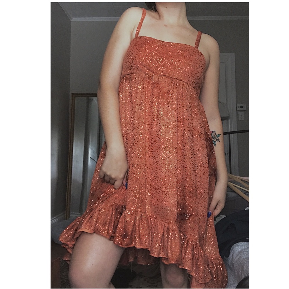 Orange evening dress